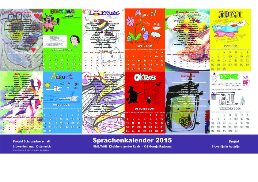 Sprachenkalender 2015 Bild